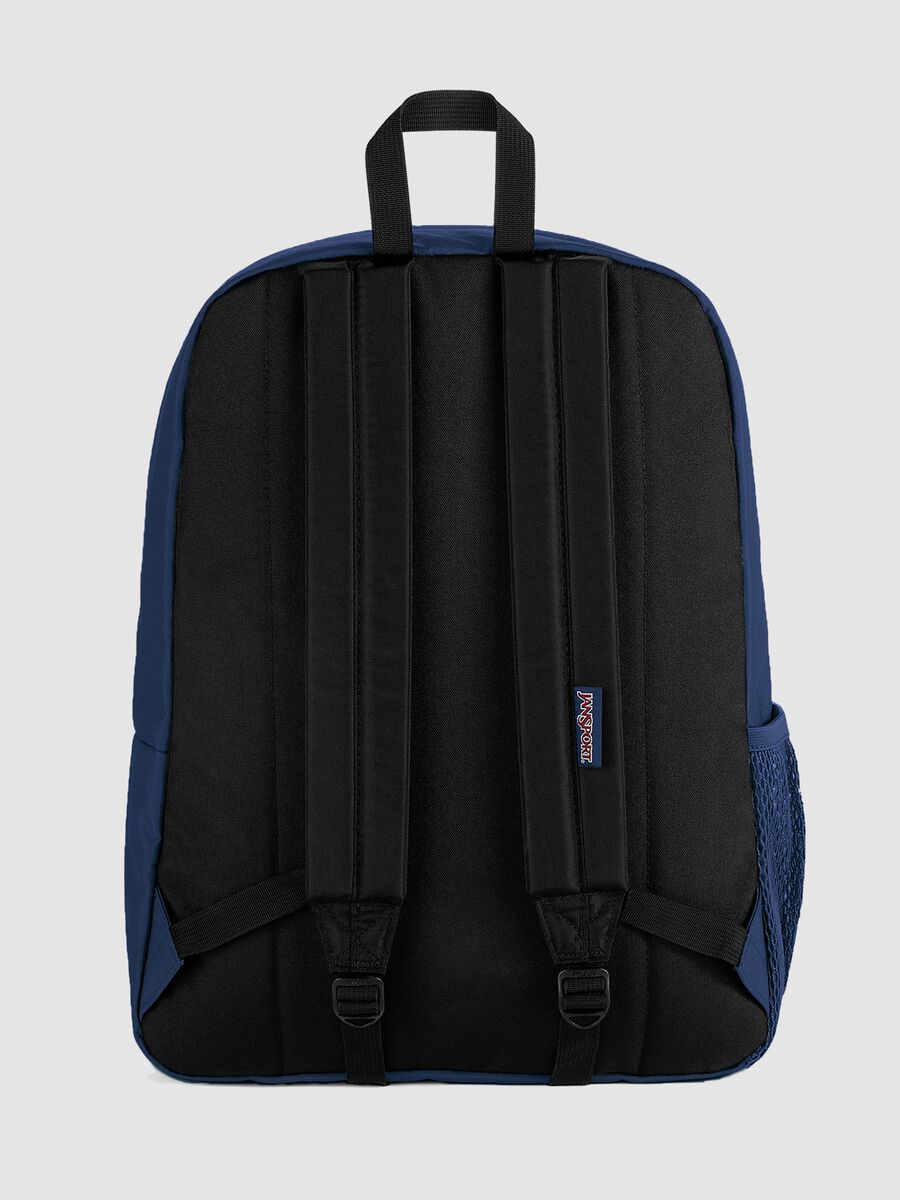 Zaino blu con tasca frontale e spallacci regolabili_1