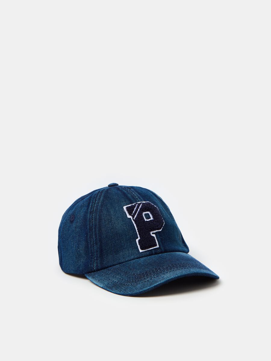 Denim baseball cap with logo_0