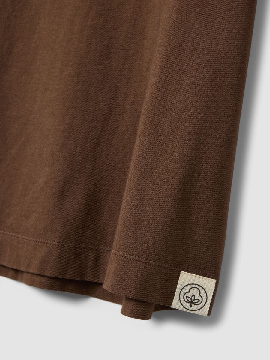 Brown short-sleeve pure cotton T-shirt, regular fit_1