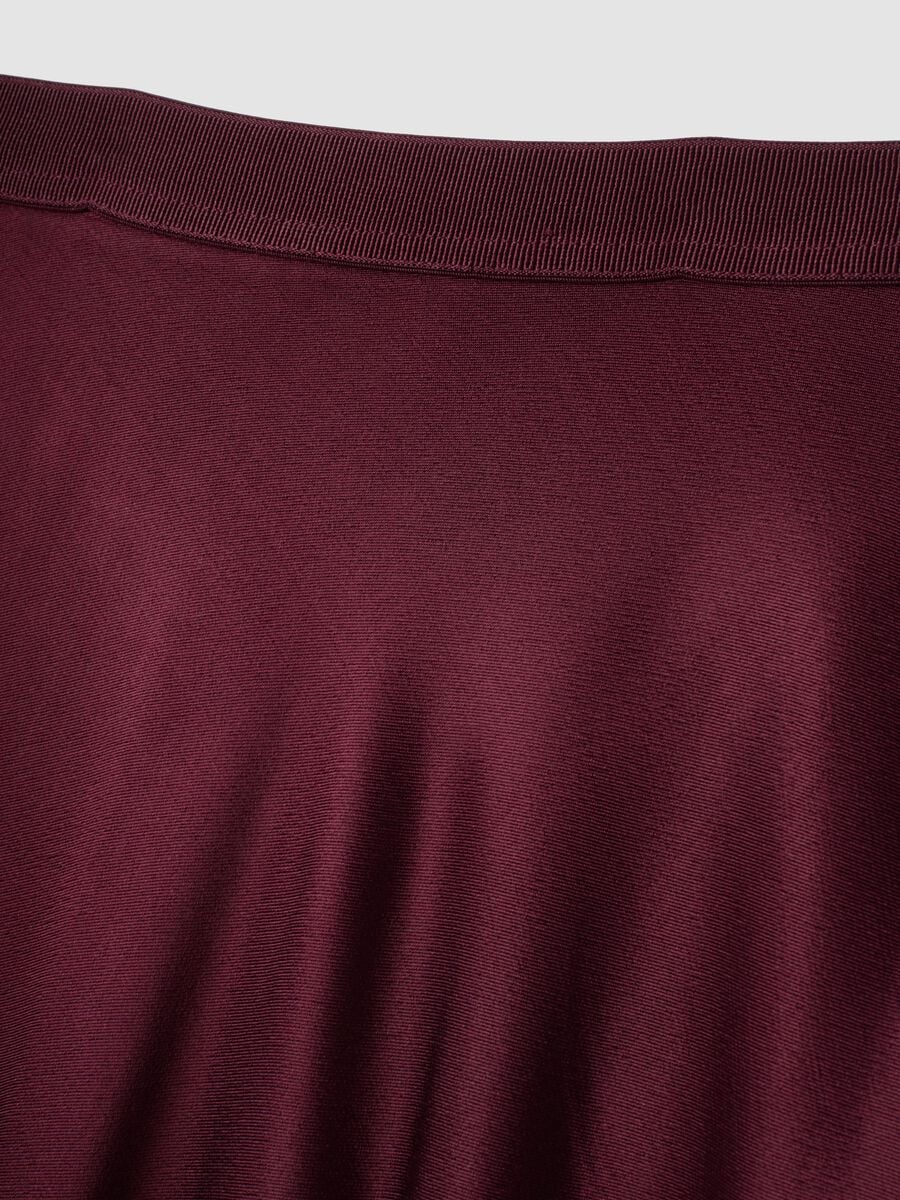 Long red skirt in pure viscose_1