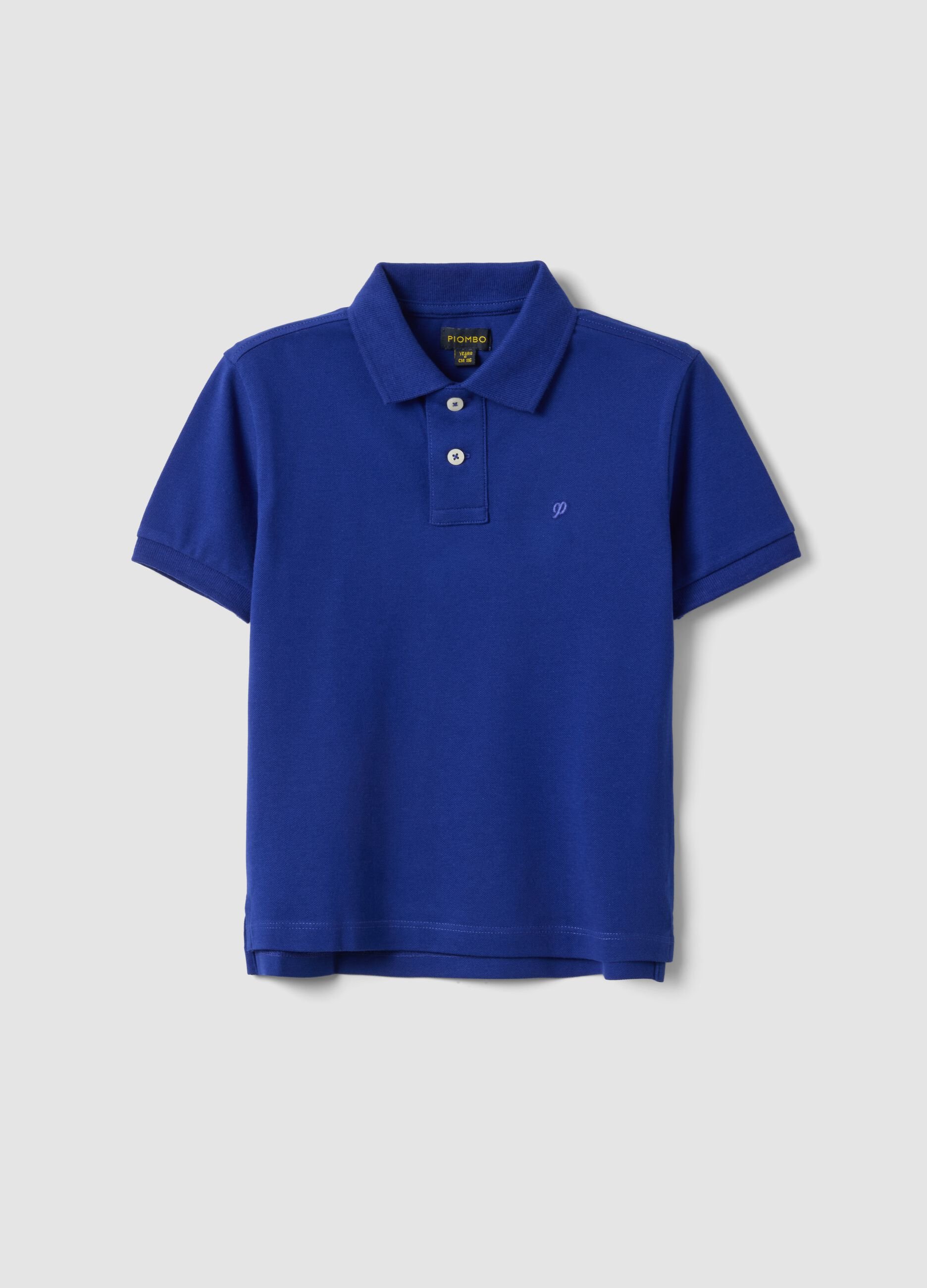 Boys' Regular Fit Blue Stretch Cotton Polo