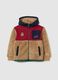 Sweatshirt multicolor de sherpa infantil, fecho completo, corte regular com estampas_0