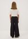 Black wide-leg trousers in pure cotton_2