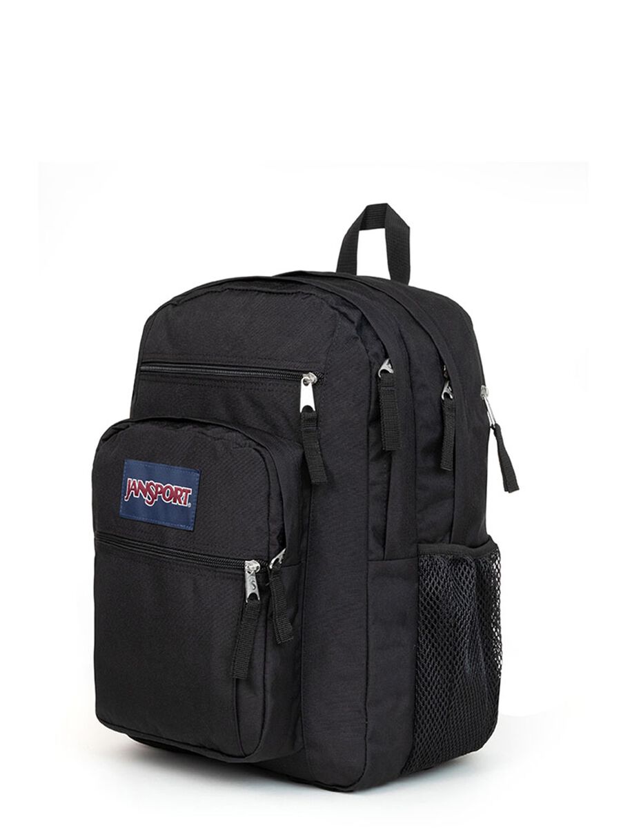 Schwarzer Rucksack mit Fronttasche und Mesh-Eins&auml;tzen_1