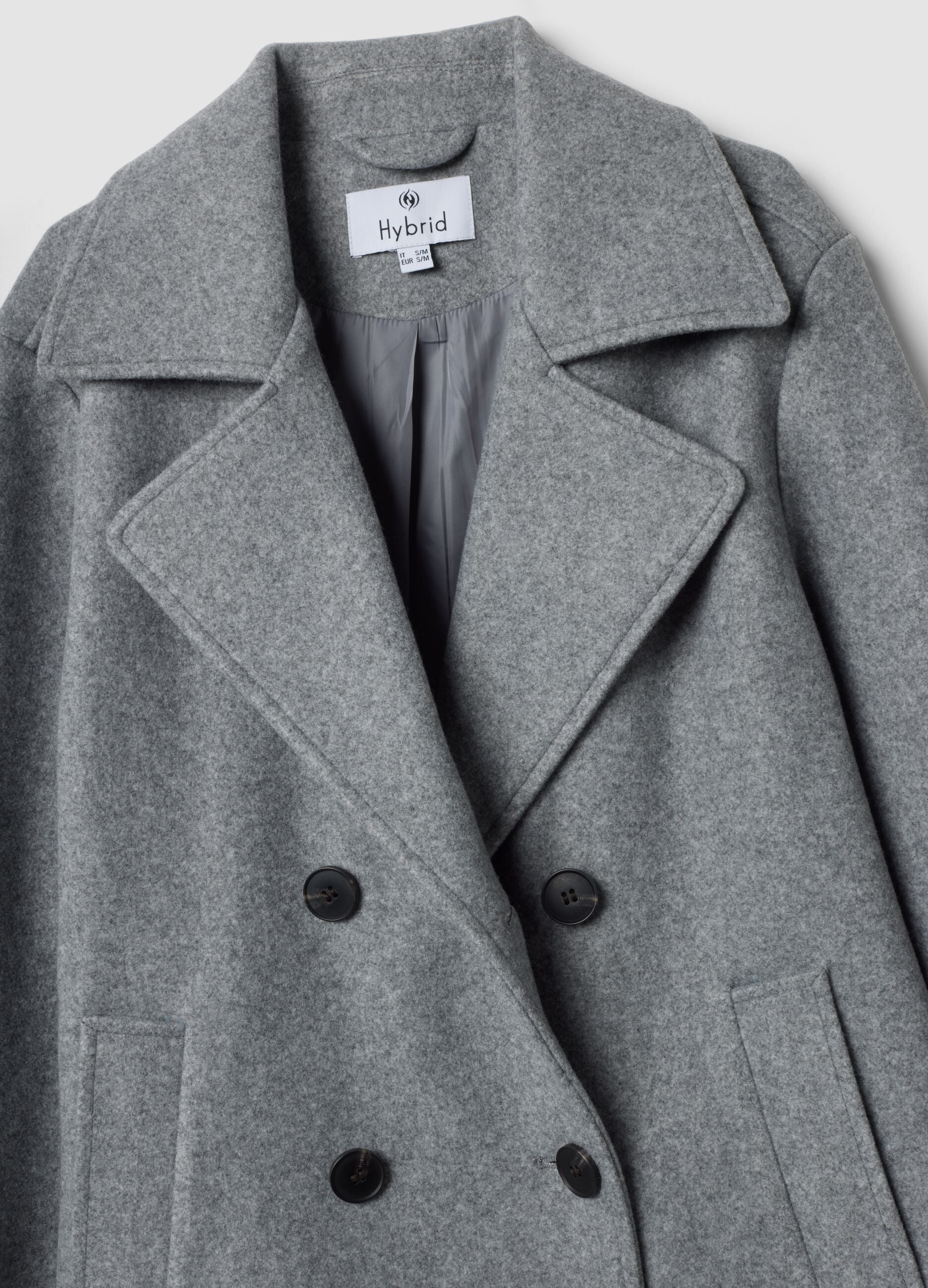 Grey double-breasted regular-fit jacket