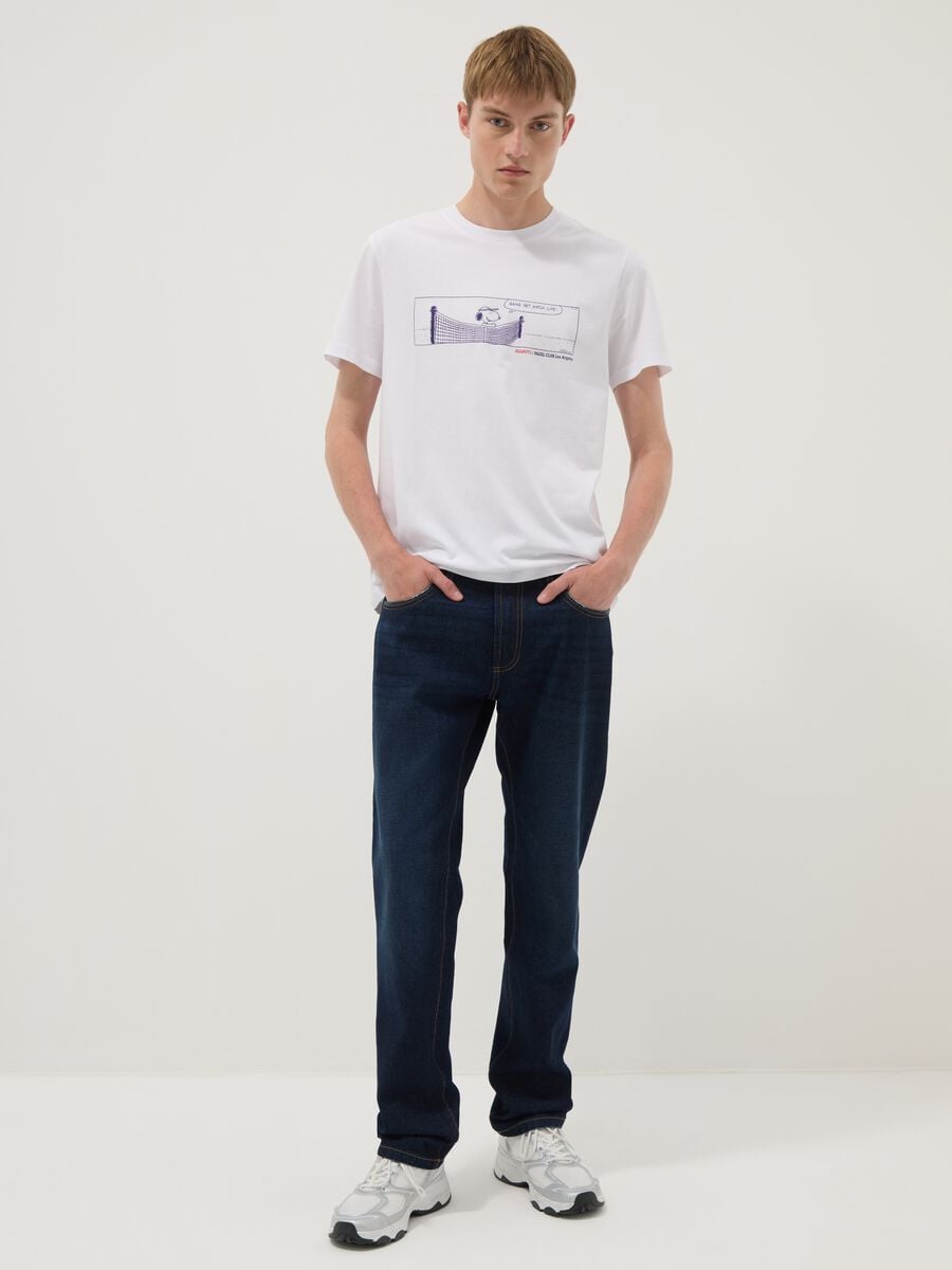 White pure cotton T-shirt with front print_2