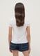 Girls' white organic cotton short-sleeved T-shirt, regular fit_2