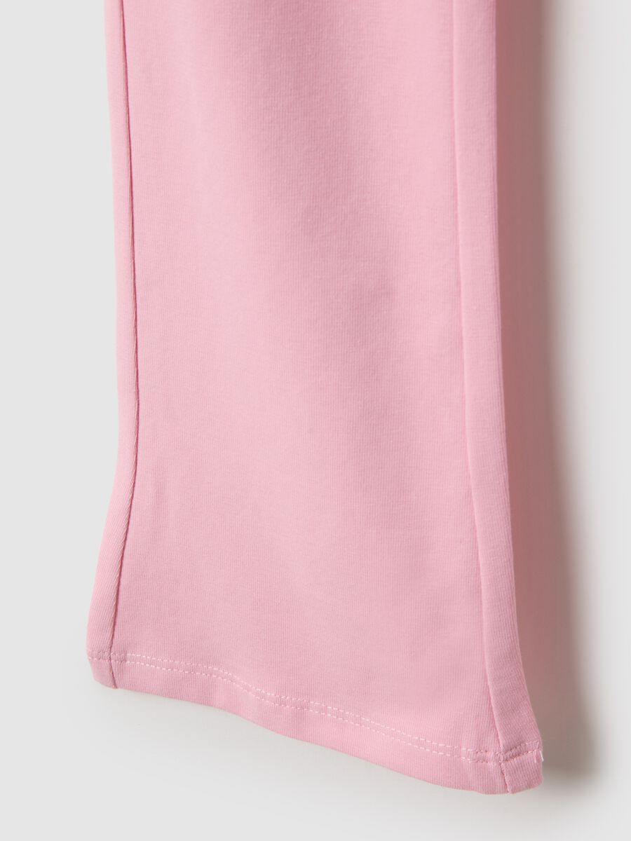 Girls' pink stretch cotton flare fit leggings_3
