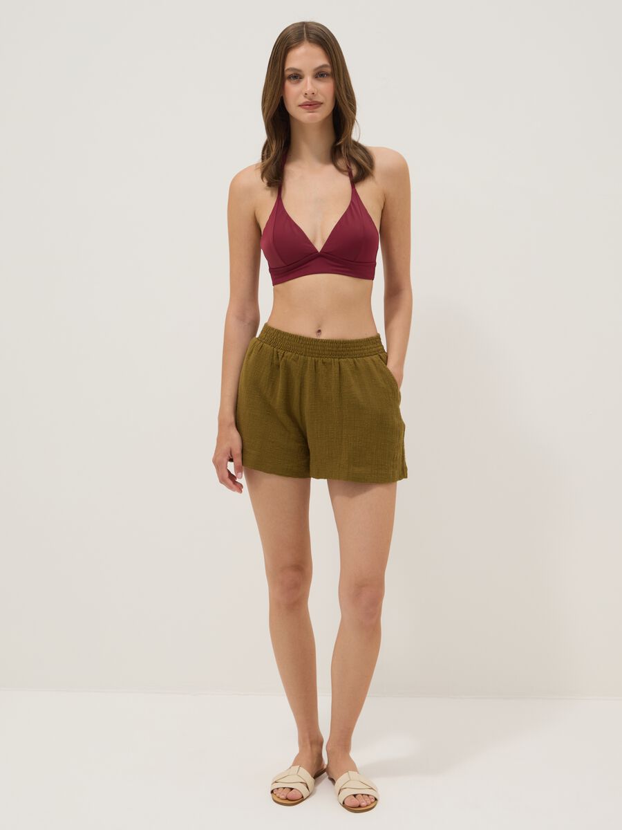 Brown pure cotton shorts_0
