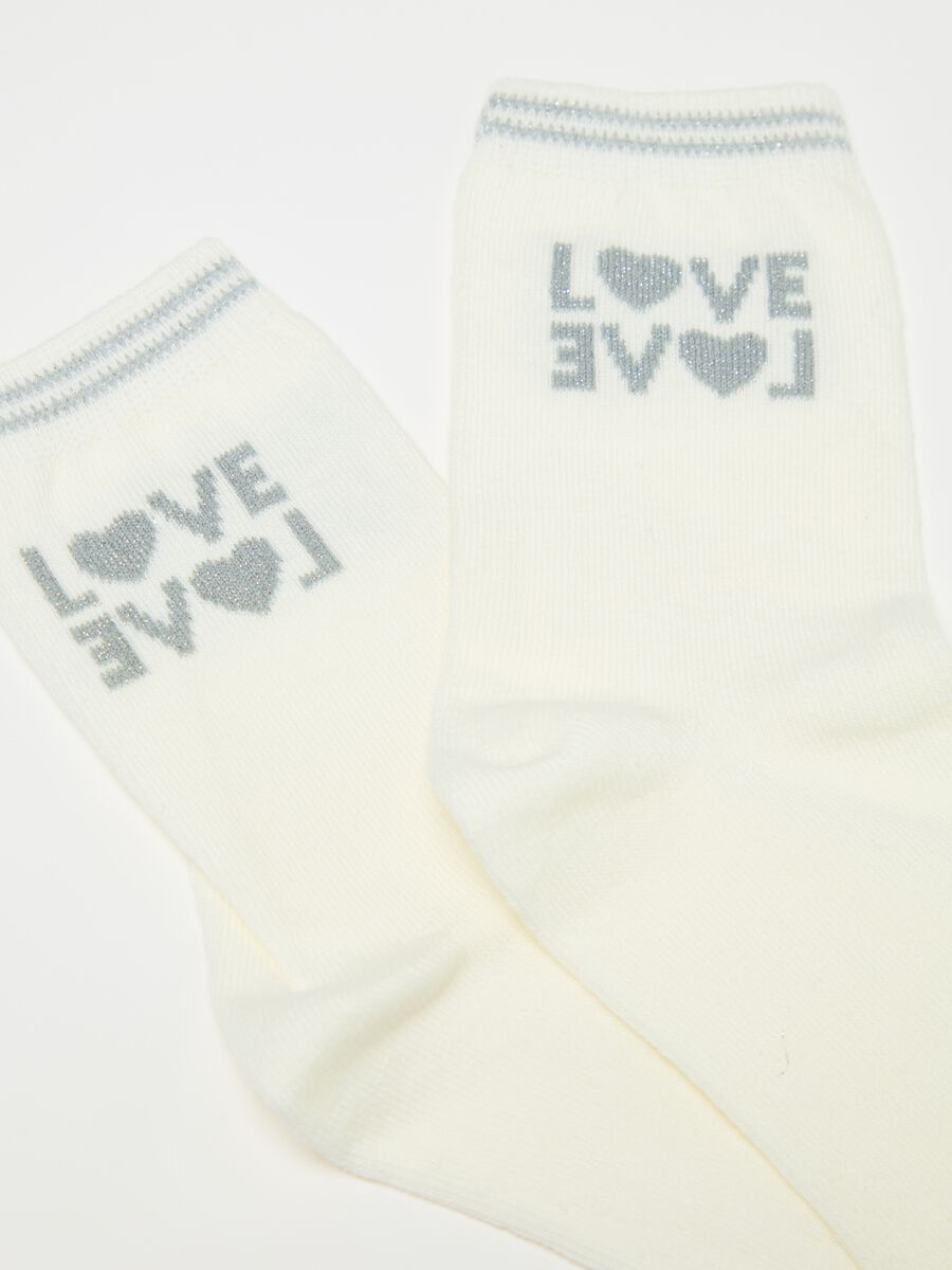 Two-pair pack short stretch socks with lurex_1