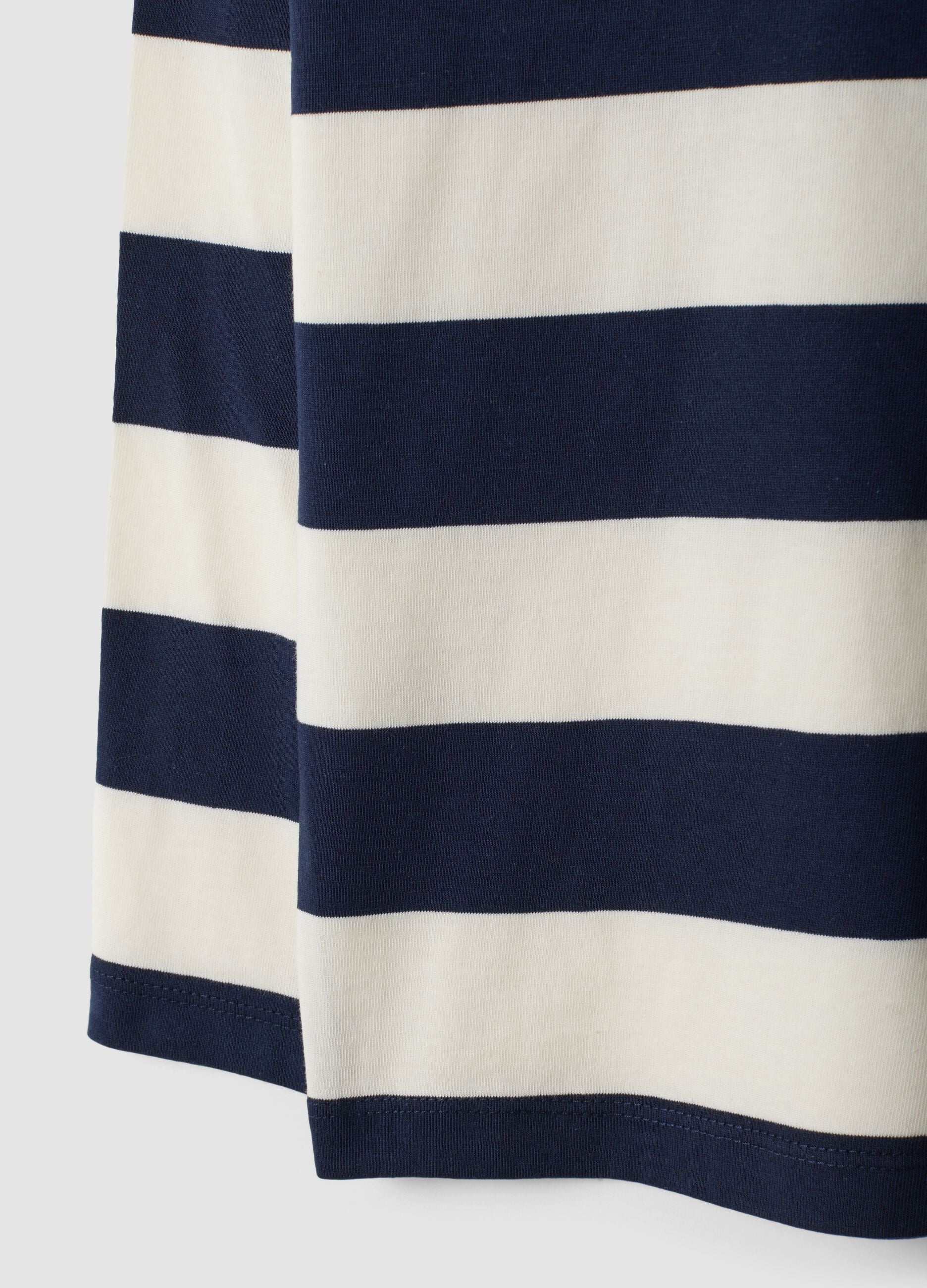 Multicolour pure cotton striped crew-neck T-shirt for boys