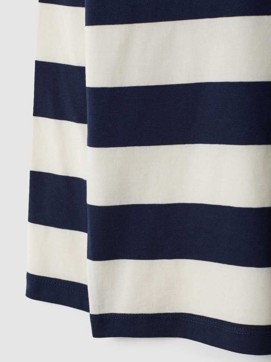Multicolour pure cotton striped crew-neck T-shirt for boys_3