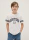 T-shirt de rapaz em algod&atilde;o branco puro com padr&atilde;o New York_0