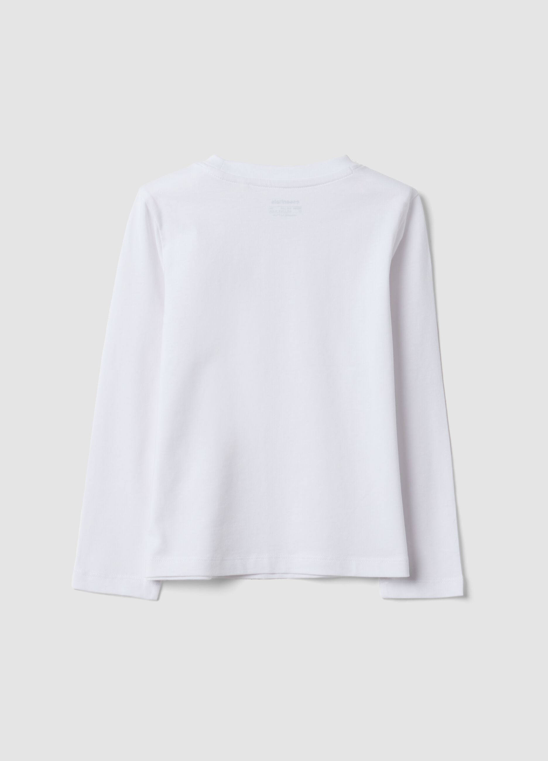 White girls&rsquo; crew-neck T-shirt in pure organic cotton