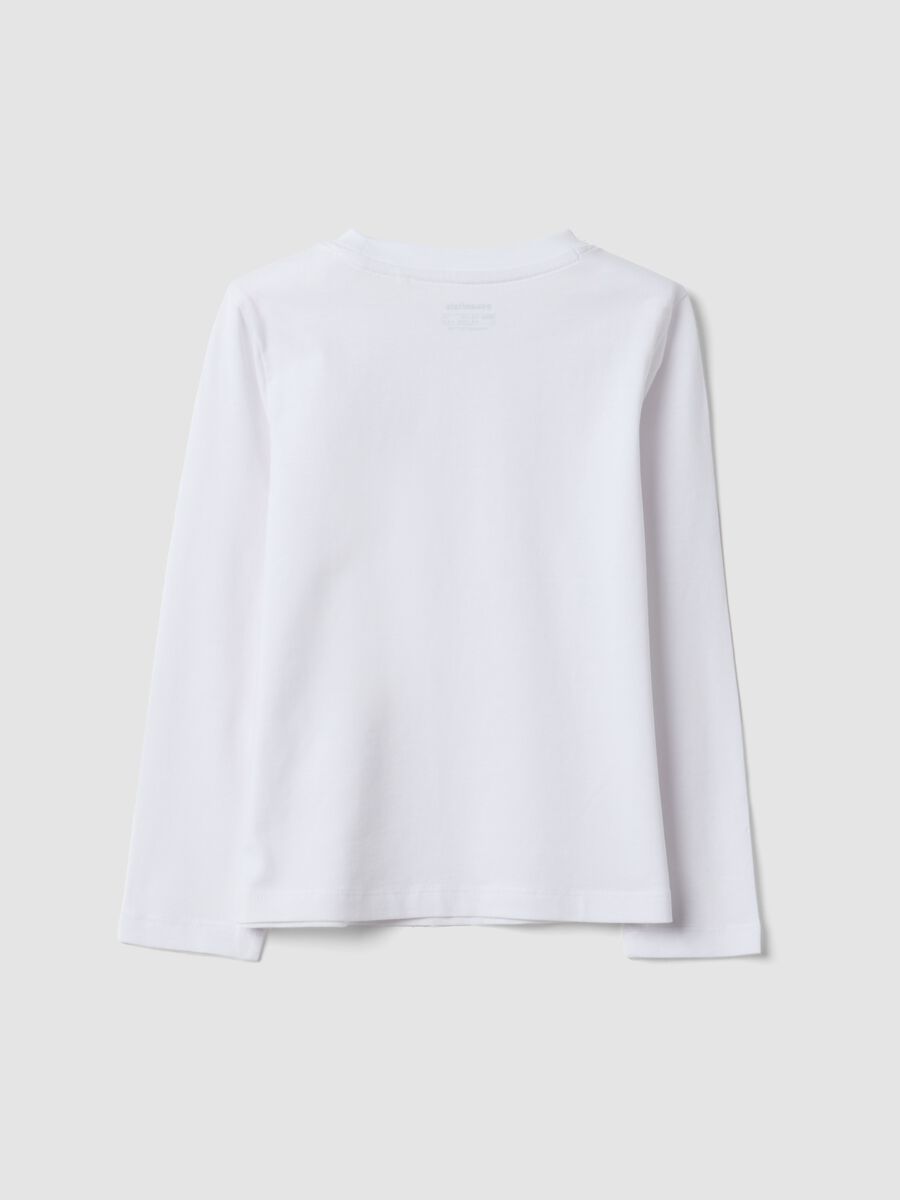 White girls&rsquo; crew-neck T-shirt in pure organic cotton_1