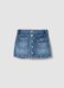 Girls&rsquo; blue denim shorts in pure cotton, regular fit, with buttons_0