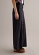 Black wide-leg pure cotton trousers_3