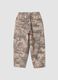 Beige and taupe camo baggy cargo trousers in pure cotton_1