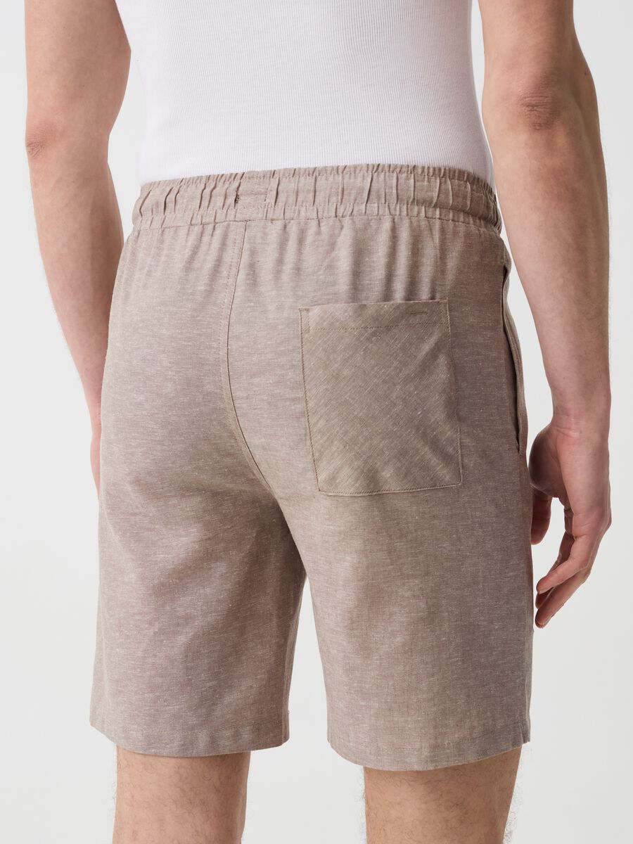Pyjama shorts in linen and cotton_2