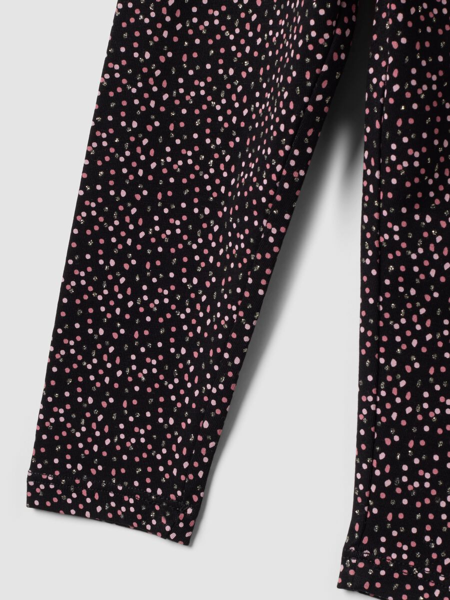 Leggings neri in cotone organico elasticizzato slim fit per bimba_3