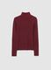 Burgundy High Neck Fitted Sweater_4