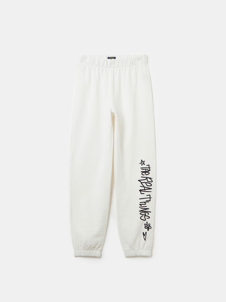 Joggers with elasticated trims and print_0