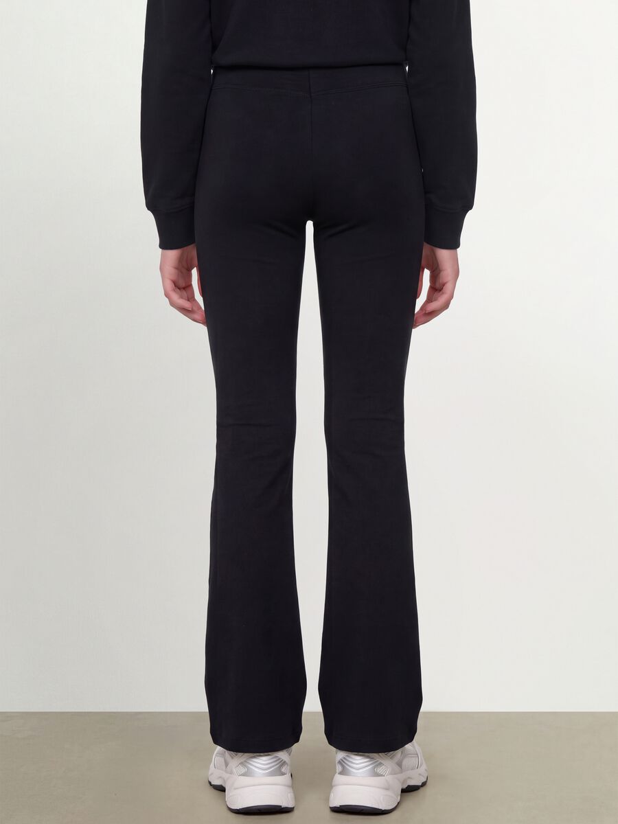 Girls' black slim-fit stretch organic cotton trousers_2