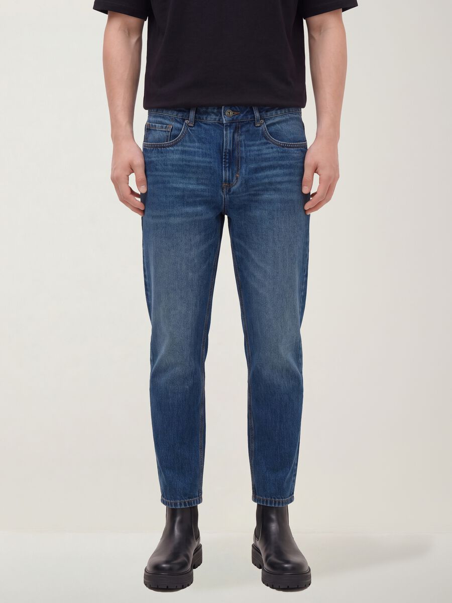 Pure cotton denim jeans, regular tapered fit_1
