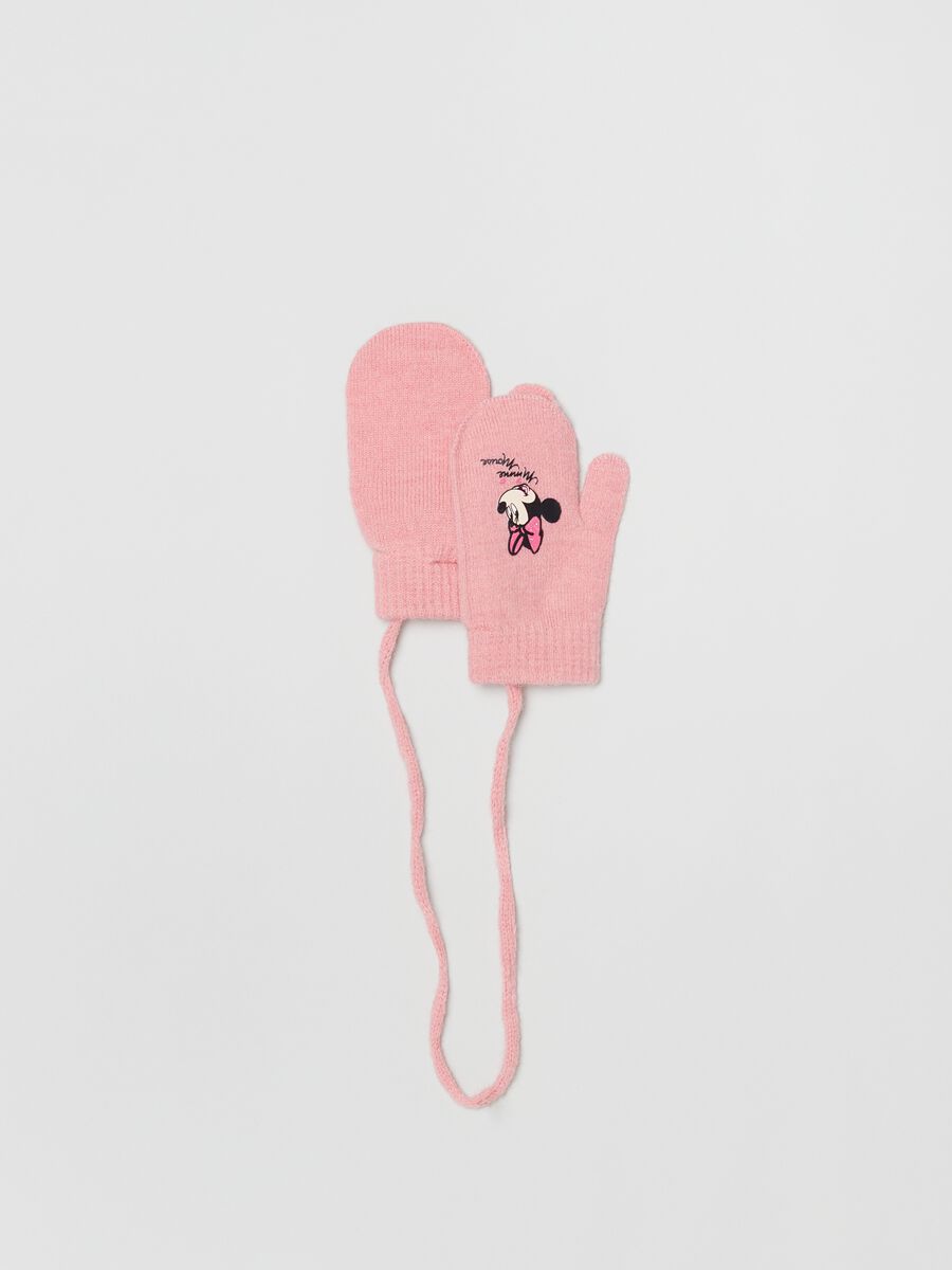 Minnie Mouse print mittens with cord_0