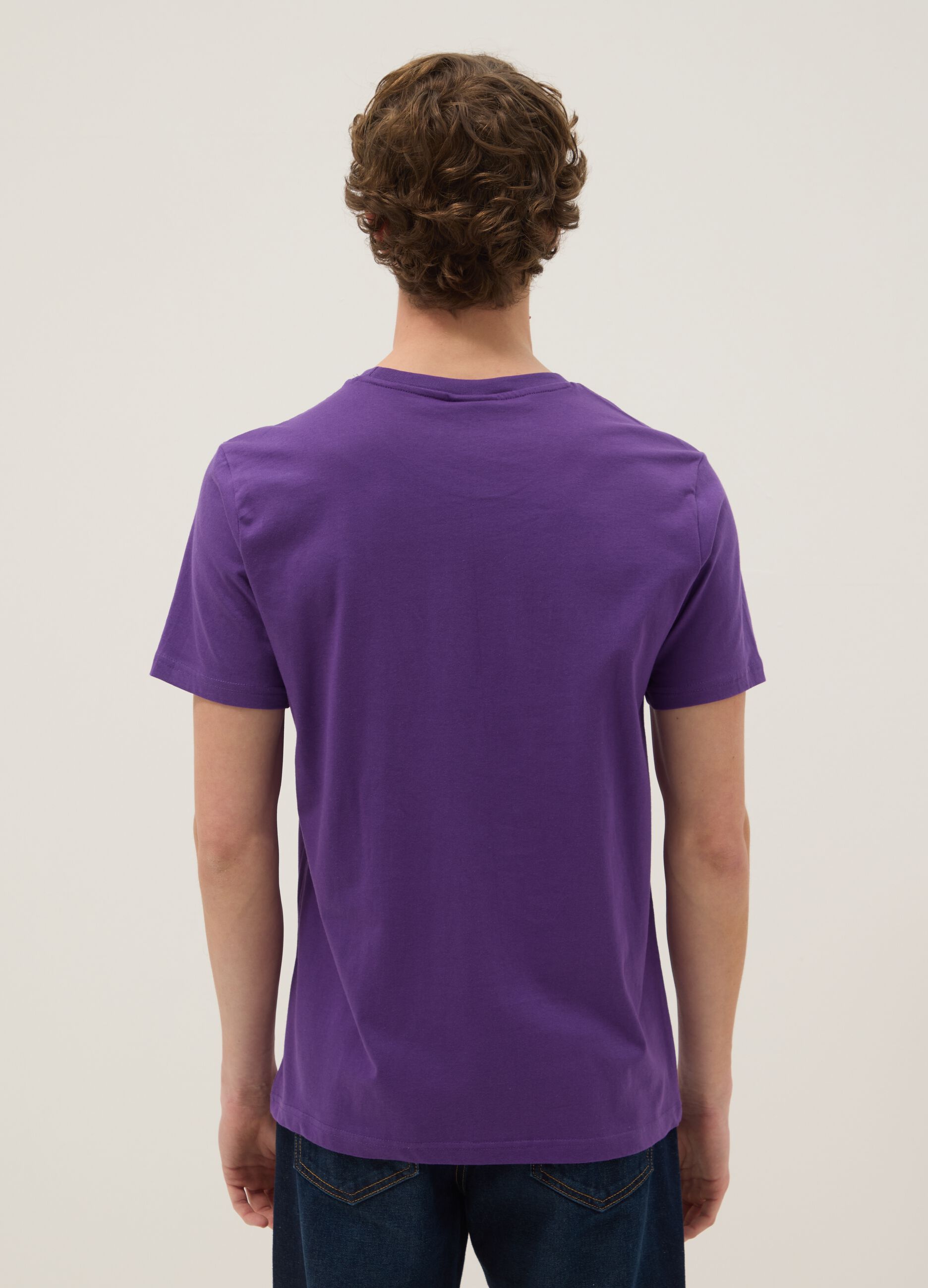 Violettes T-Shirt aus reiner Baumwolle mit Hard Rock Cafe Print, Regular Fit