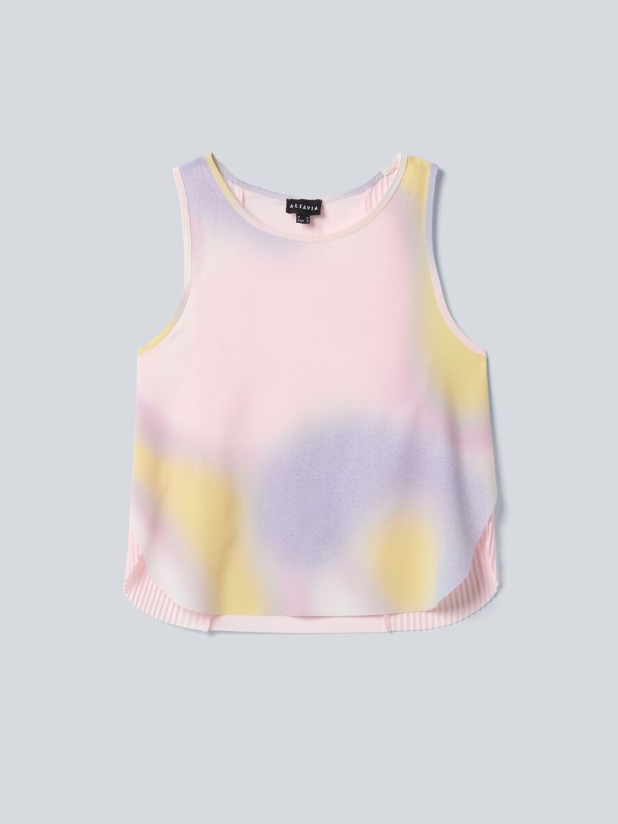 Plissiertes technisches Sporttop ALTAVIA COURT mit Tie-Dye-Effekt_4