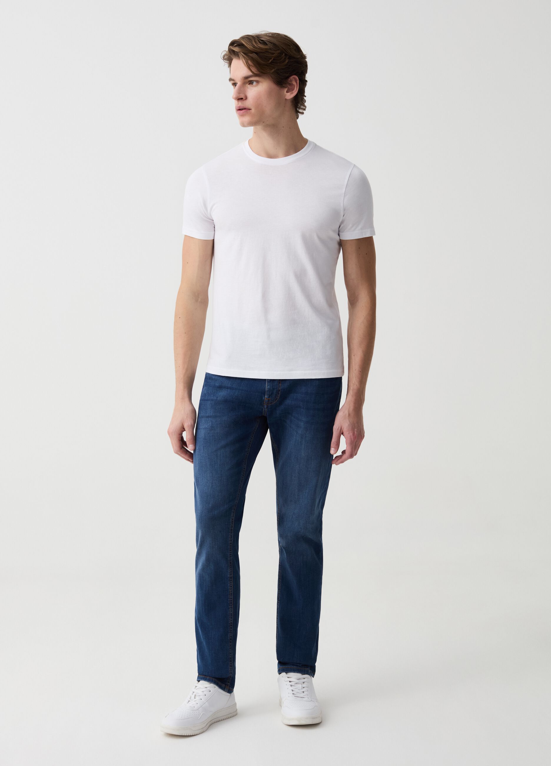 Jeans slim fit stretch con scoloriture