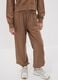 Brown jogger trousers in organic cotton and viscose blend for girls_2