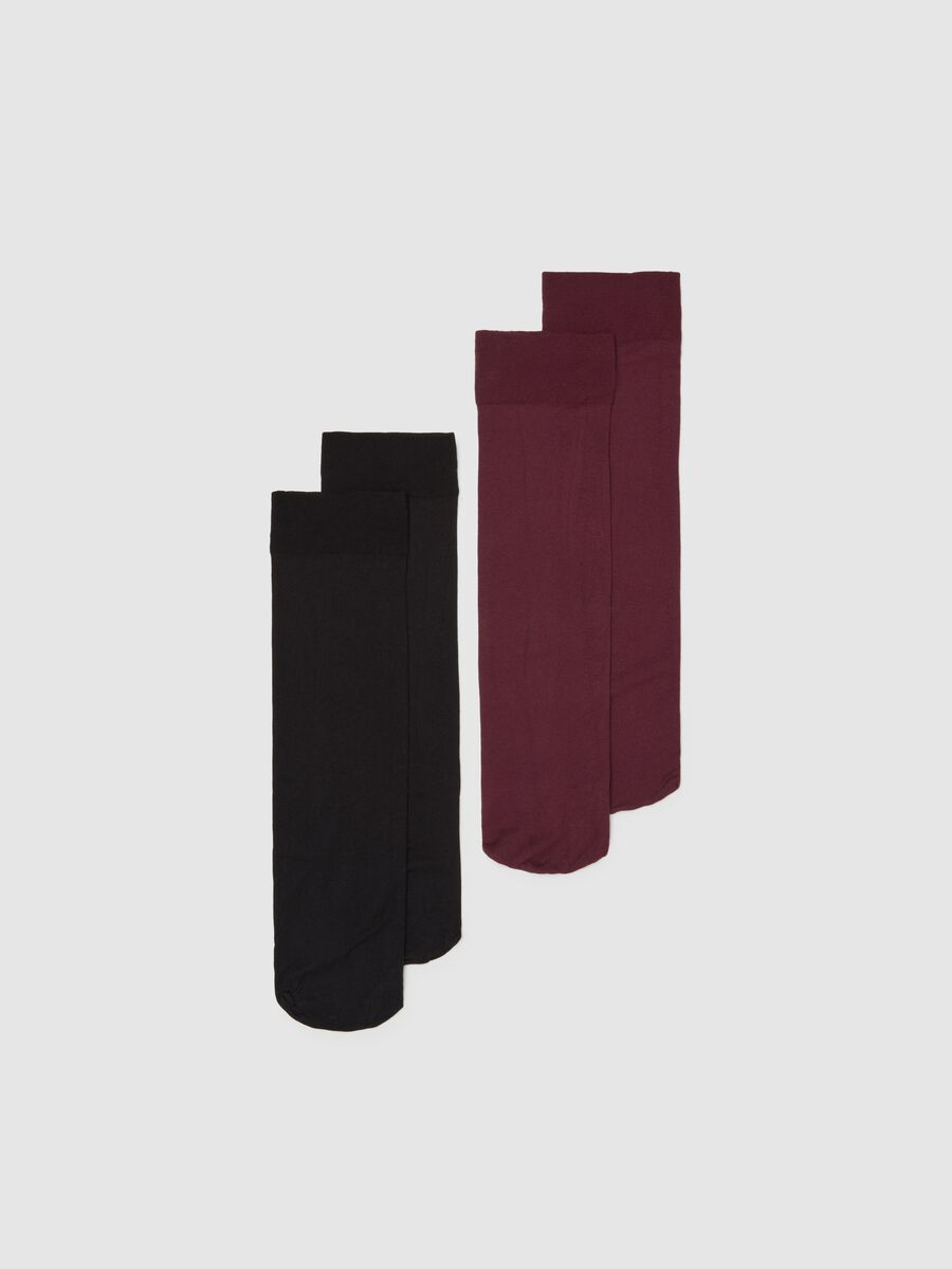 Black and red knee-high socks twin-pack_1