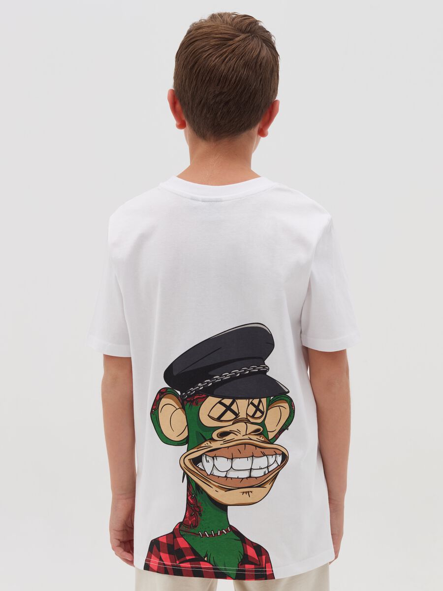 Cotton T-shirt with Army of Apes print_1
