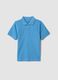 Light blue short-sleeve polo shirt in pure organic cotton for boys_0