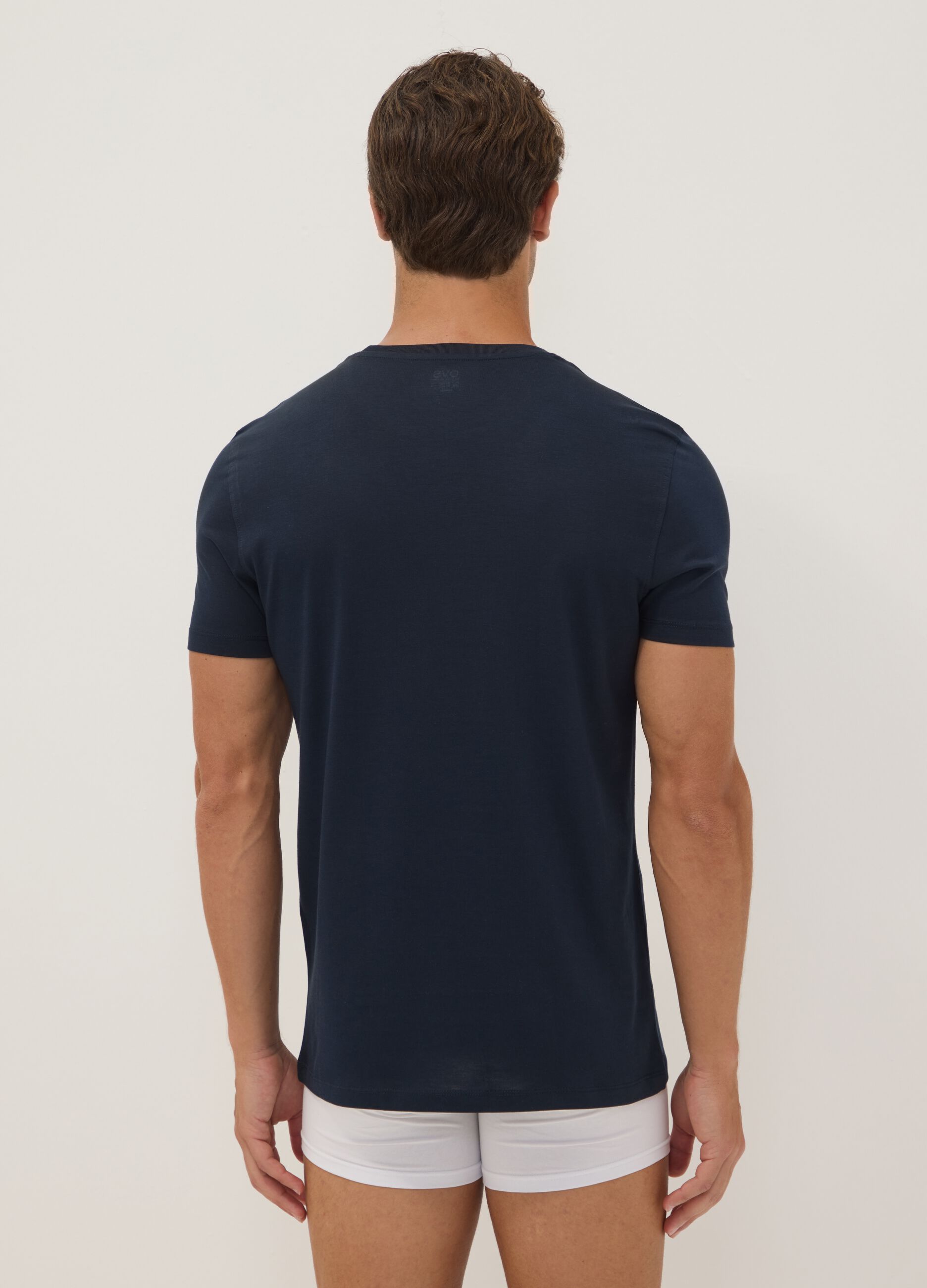 Blue regular-fit Supima cotton crew-neck T-shirt