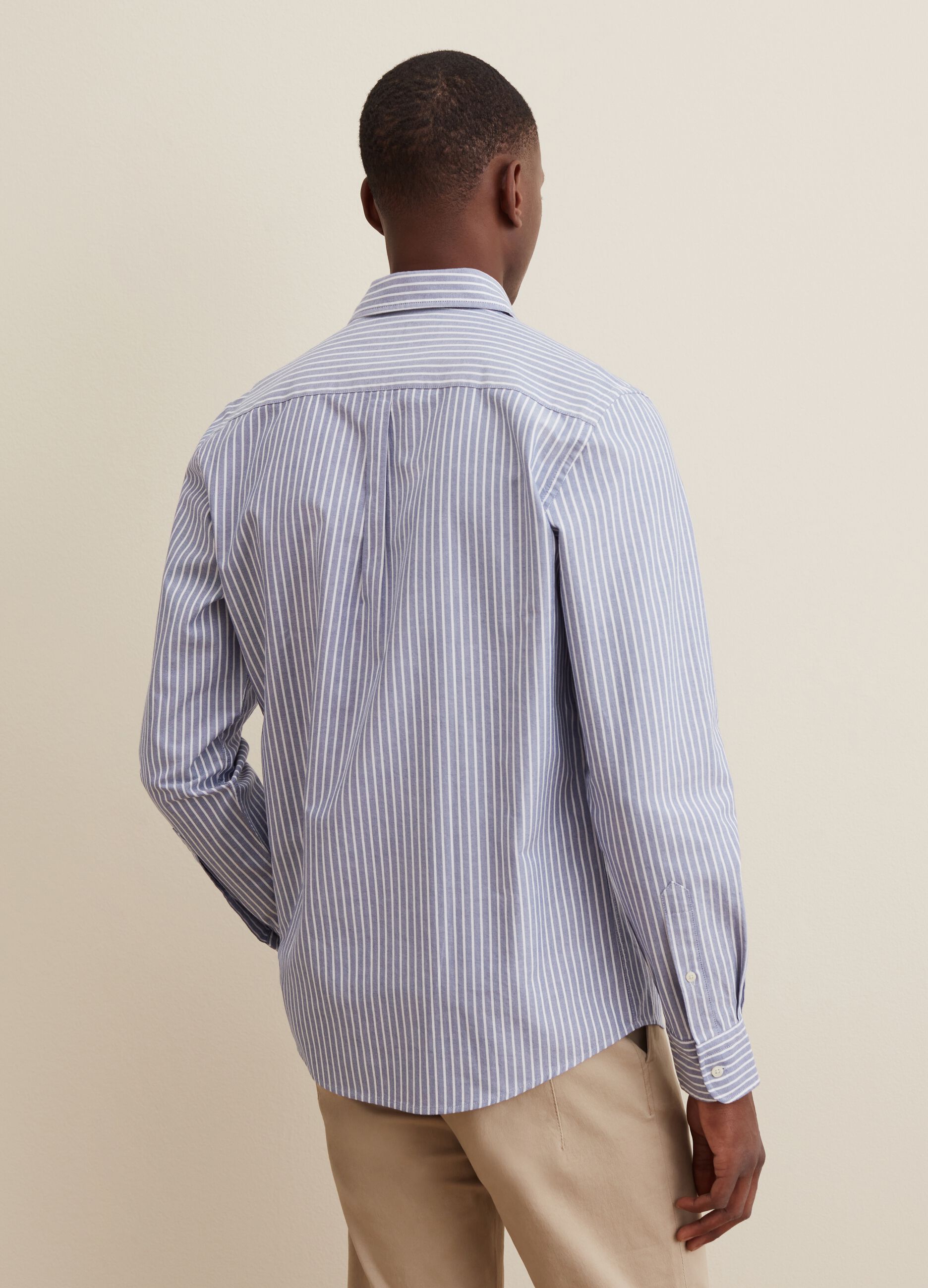 Oxford cotton shirt with striped pattern_2