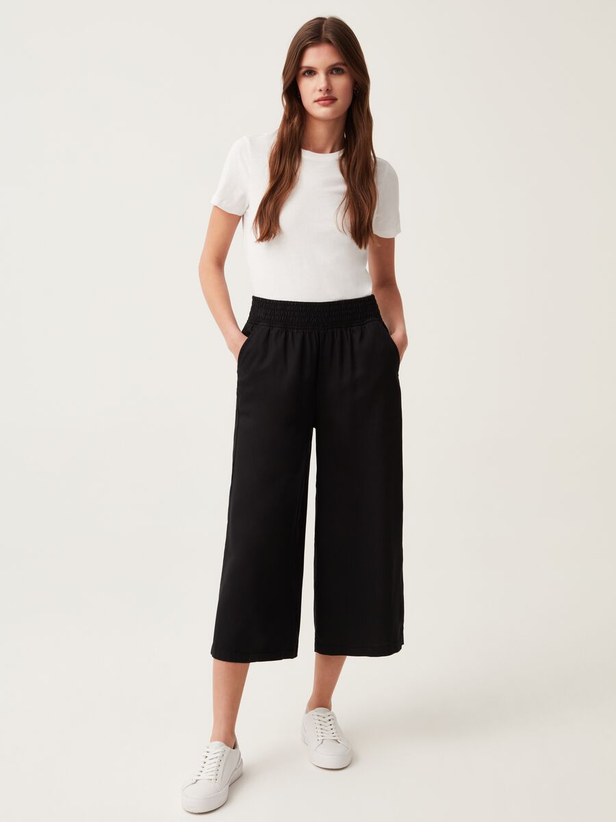 Cropped palazzo pants in Lyocell_0