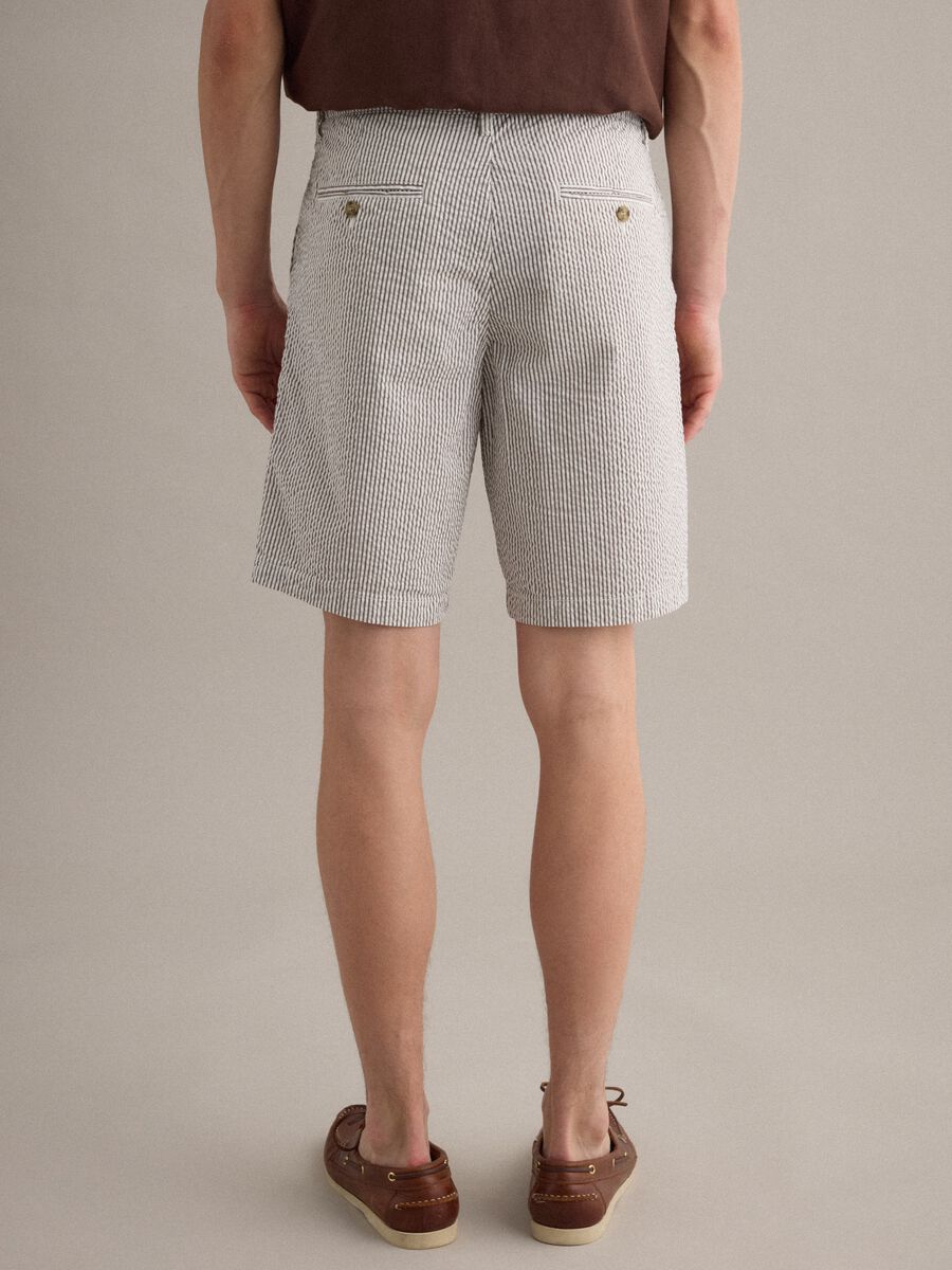 Multicolour striped regular-fit stretch cotton shorts_2