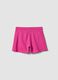 Girls' pink shorts in pure organic cotton with elasticated waist_1