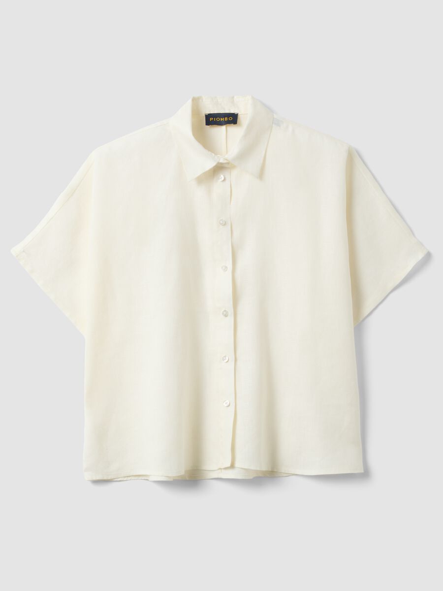 White pure linen regular-fit shirt_0