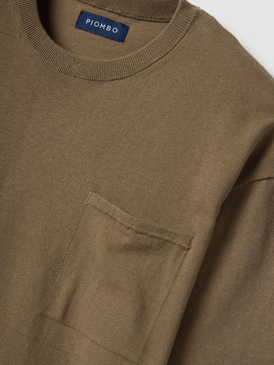 Brown short sleeve pure cotton T-shirt_5