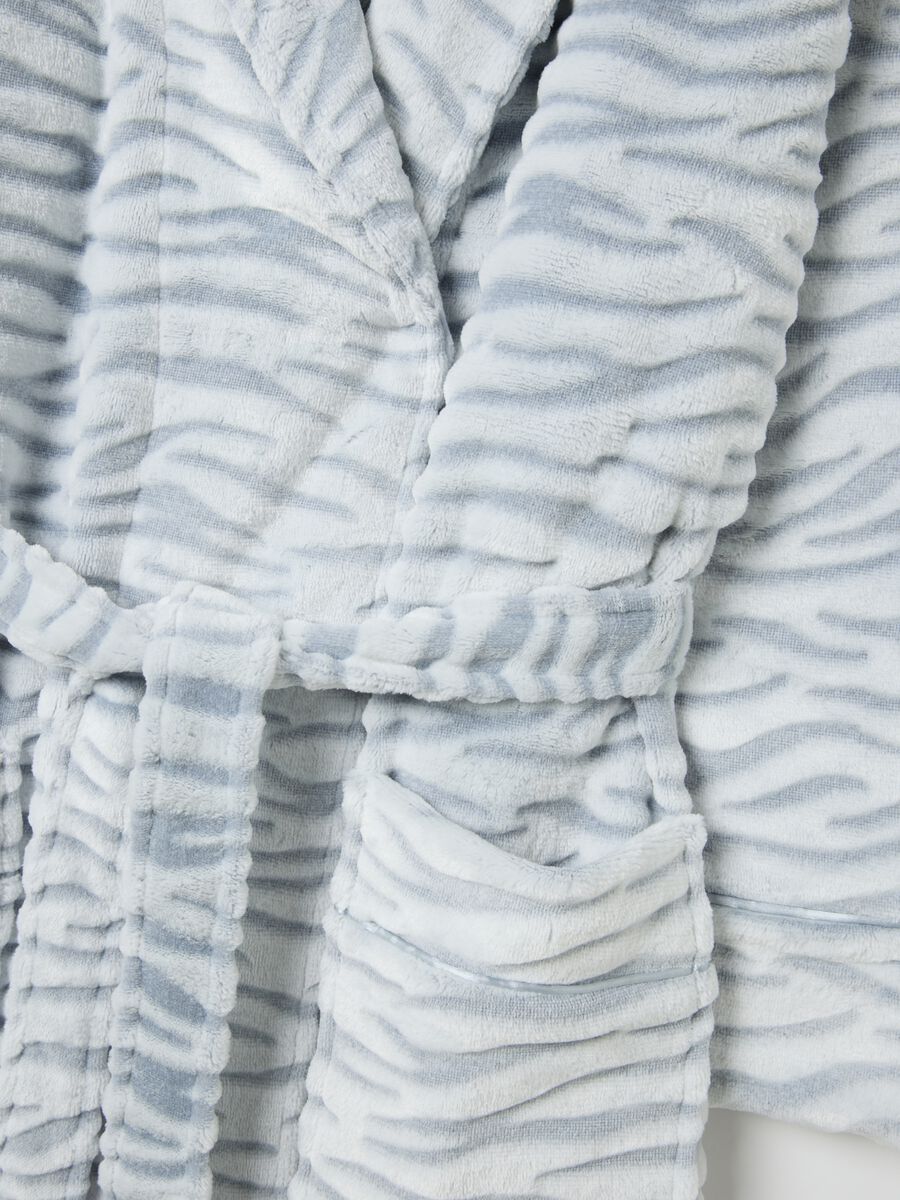 Multicolour dressing gown with belt and pockets_5