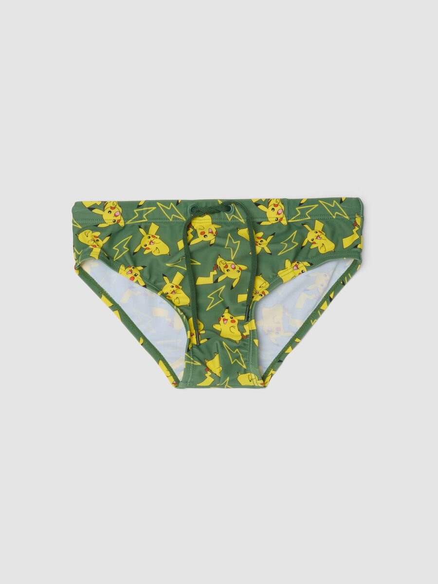 Slip mare verde in tessuto elasticizzato per bambino_0