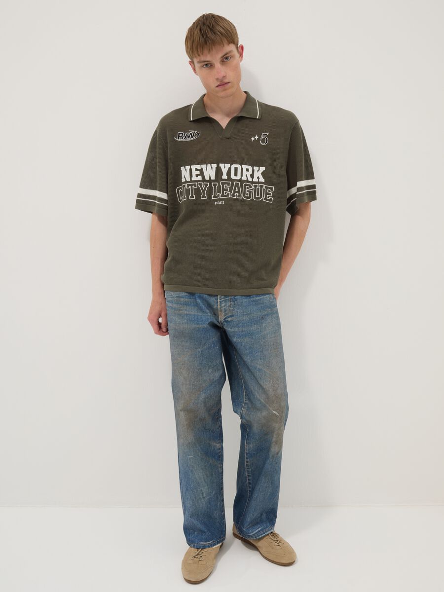 Green pure cotton polo shirt_2