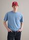 Sky blue pure cotton crew neck T-shirt with relaxed fit_1