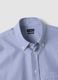 Camicia blu e bianca in puro cotone a righe regular fit_1