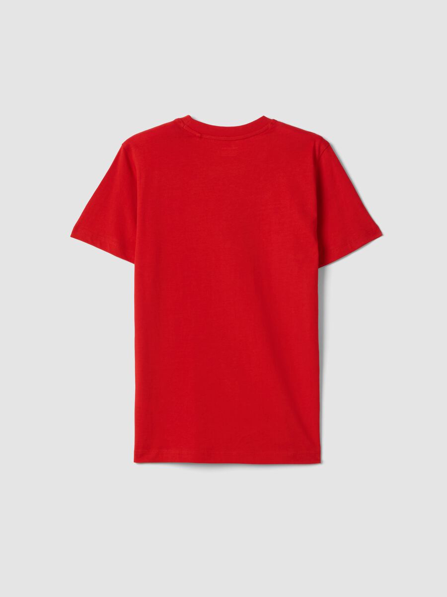 Boys&rsquo; red pure cotton T-shirt, regular fit_1