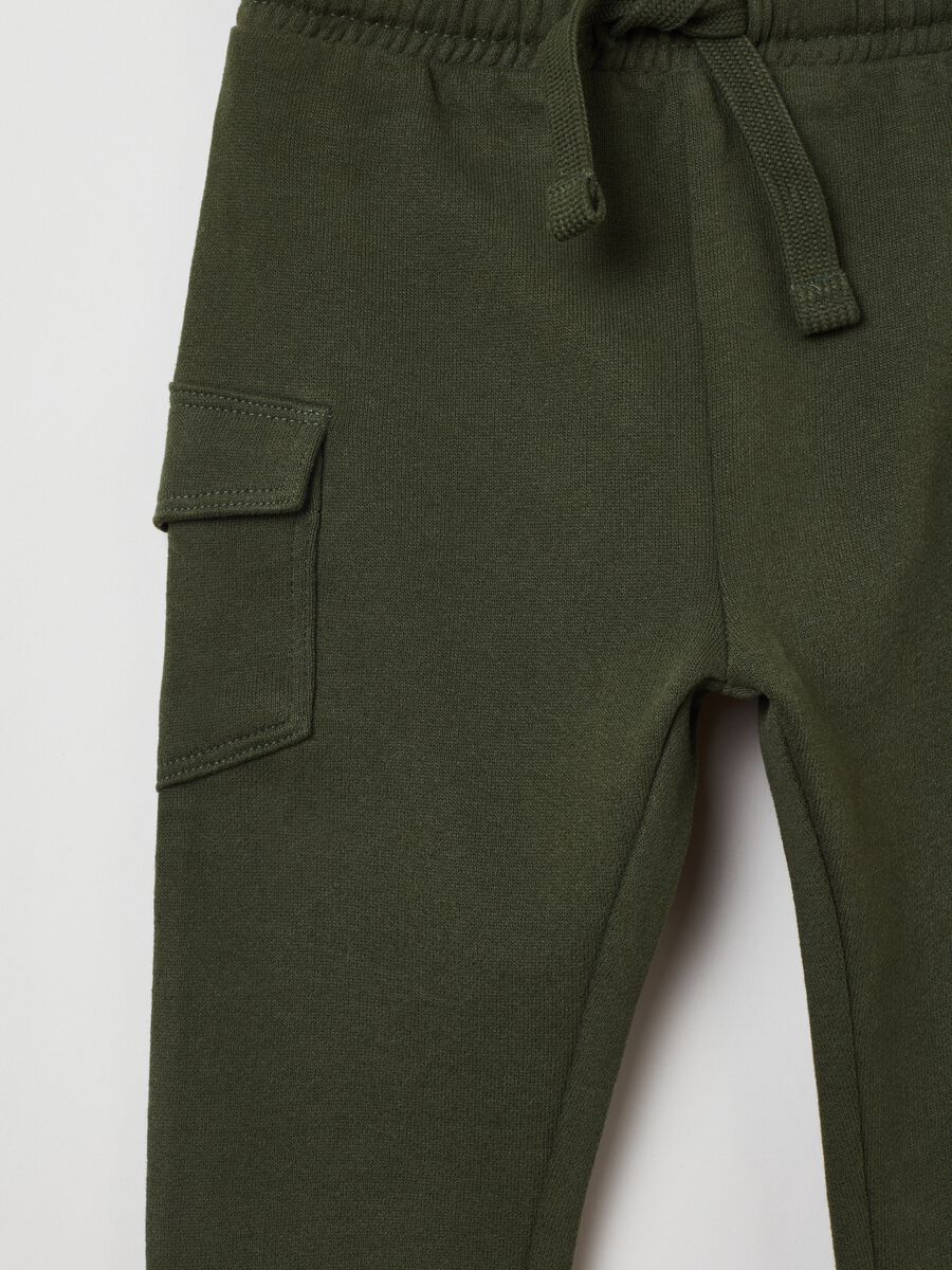 Fleece joggers with pockets and drawstring_1